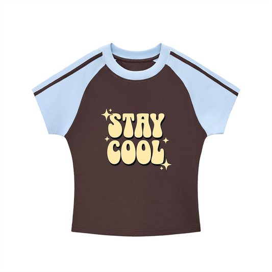 Contrast Stripes Bodycon Raglan  Sleeve T-Shirt