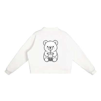 Essential Fleece Mock-Neck Crew Sweatshirt