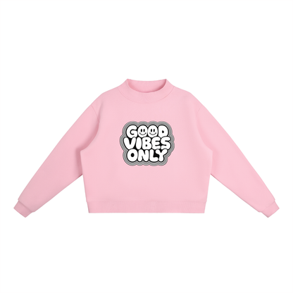 Essential Fleece Mock-Neck Crew Sweatshirt