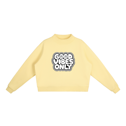 Essential Fleece Mock-Neck Crew Sweatshirt
