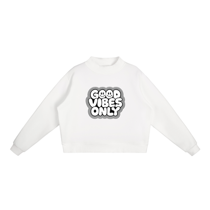 Essential Fleece Mock-Neck Crew Sweatshirt