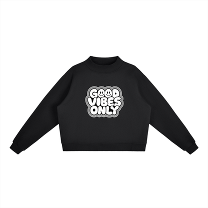 Essential Fleece Mock-Neck Crew Sweatshirt