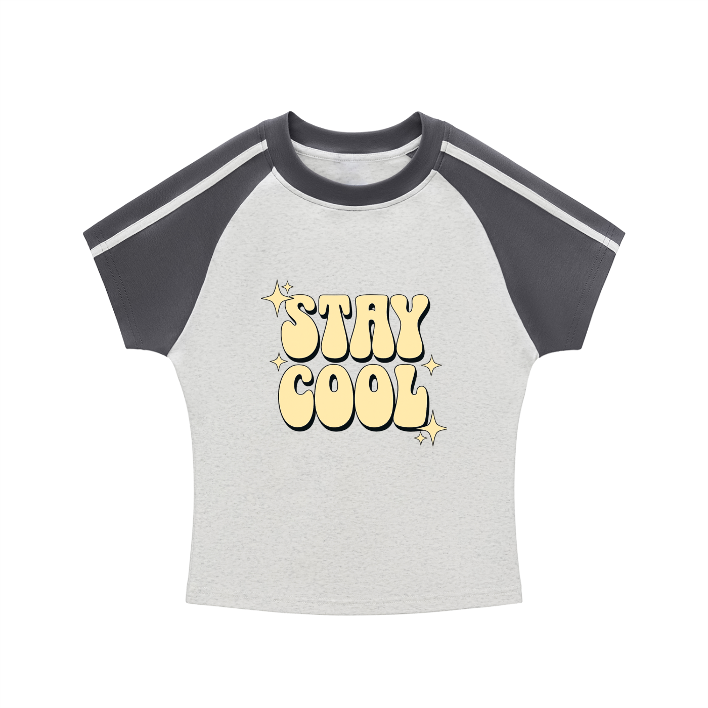 Contrast Stripes Bodycon Raglan  Sleeve T-Shirt