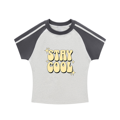 Contrast Stripes Bodycon Raglan  Sleeve T-Shirt